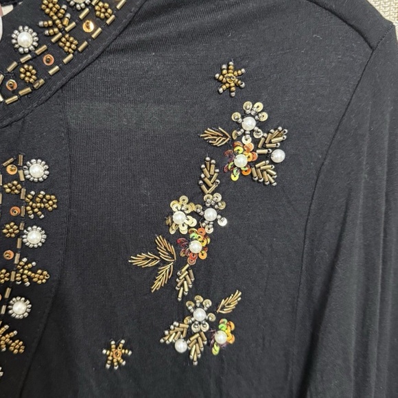 Soft Surroundings Fiesta Tunic Black Floral Embroidered Size 1X - Picture 8 of 10